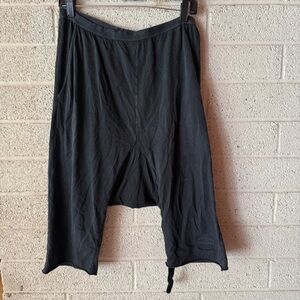 Rick Owen’s Black Jersey Drop Crotch Harem Pants Shorts Small